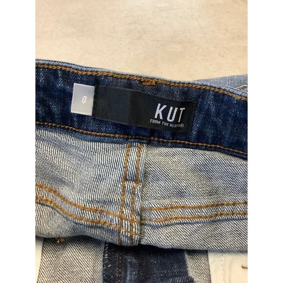 KUT from the Kloth Womens 0 Comrade Blue Sophie Bermuda Jean Shorts Denim O16-12 - Picture 7 of 9